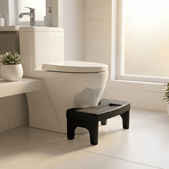 Toilet Stool Footrest for Bathroom - Squatting Potty Stool 6.7 Inch Height - Ergonomic Toilet Foot Stool for Adults Kids Elderly - Non-Slip Bathroom Footstool for Constipation Relief