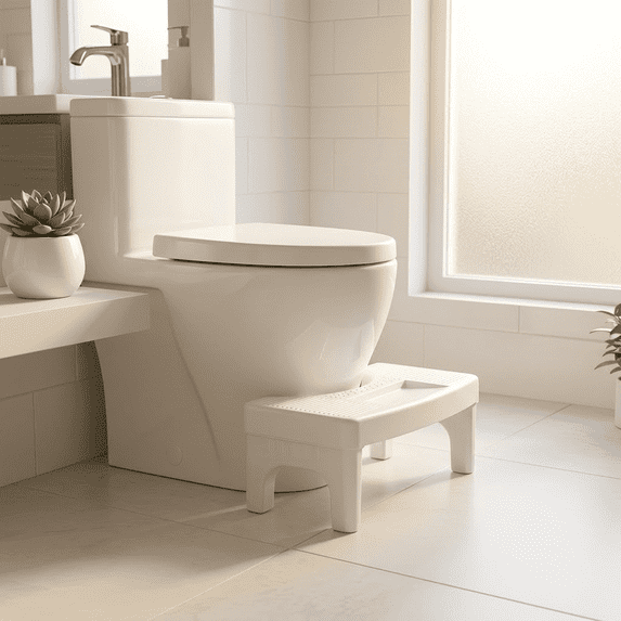 Toilet Stool Footrest for Bathroom - Squatting Potty Stool 6.7 Inch Height - Ergonomic Toilet Foot Stool for Adults Kids Elderly - Non-Slip Bathroom Footstool for Constipation Relief