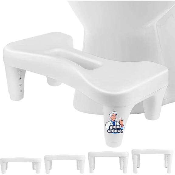 Toilet Stool  Height Adjustable (69") Compact Foot Stool for Adults, Non-Slip Squatting Support Stool for Bathroom, Space-Saving Step Stool for Seniors & Daily Use