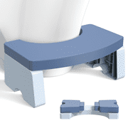 Toilet Stool, Poop Stool for Adults, 7 Inch Portable Toilet Potty Stool, Collapsible Step Stool for Bathroom Potty Support（Blue）