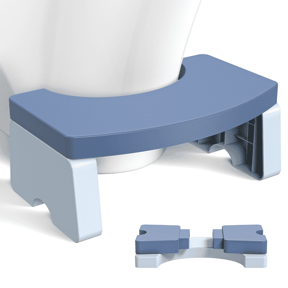 CshidWorld Toilet Stool, Poop Stool for Adults, 7 Inch Portable Toilet Potty Stool, Collapsible Step Stool for Bathroom Potty Support(Blue)