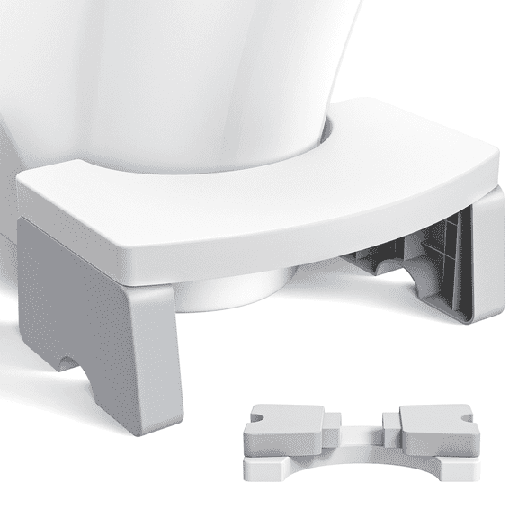 CshidWorld Toilet Stool, Poop Stool for Adults, 7 Inch Portable Toilet Potty Stool, Collapsible Step Stool for Bathroom Potty Support（White）