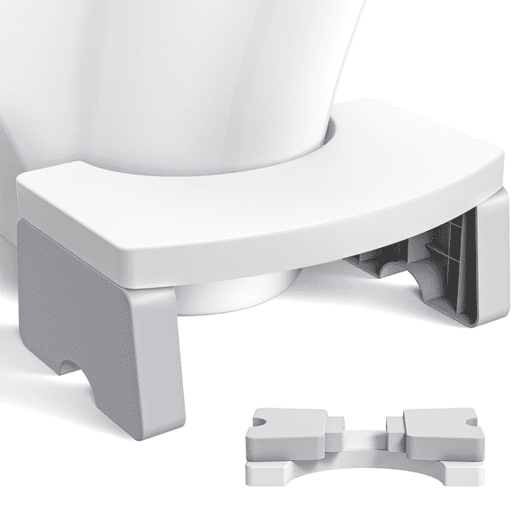 CshidWorld Toilet Stool, Poop Stool for Adults, 7 Inch Portable Toilet Potty Stool, Collapsible Step Stool for Bathroom Potty Support（White）