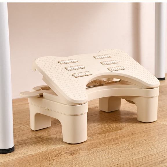Toilet Stool Squat, Portable Foot Poop Stool for Bathroom Adults  6-Mode Height-Adjustable Non-Slip Step Stool with Storage Basket, Relaxation Foot Stool for Home Office Bathroom (Beige)