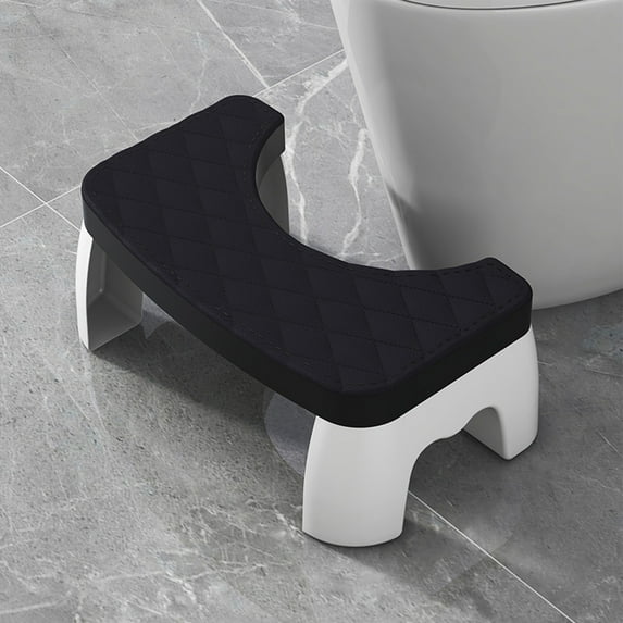 Toilet Stool Squatting Poop Stool Bathroom Step Assistance Foldable Stackable Detachable for All Toilets Non-Slip Design Size 42x25x17cm