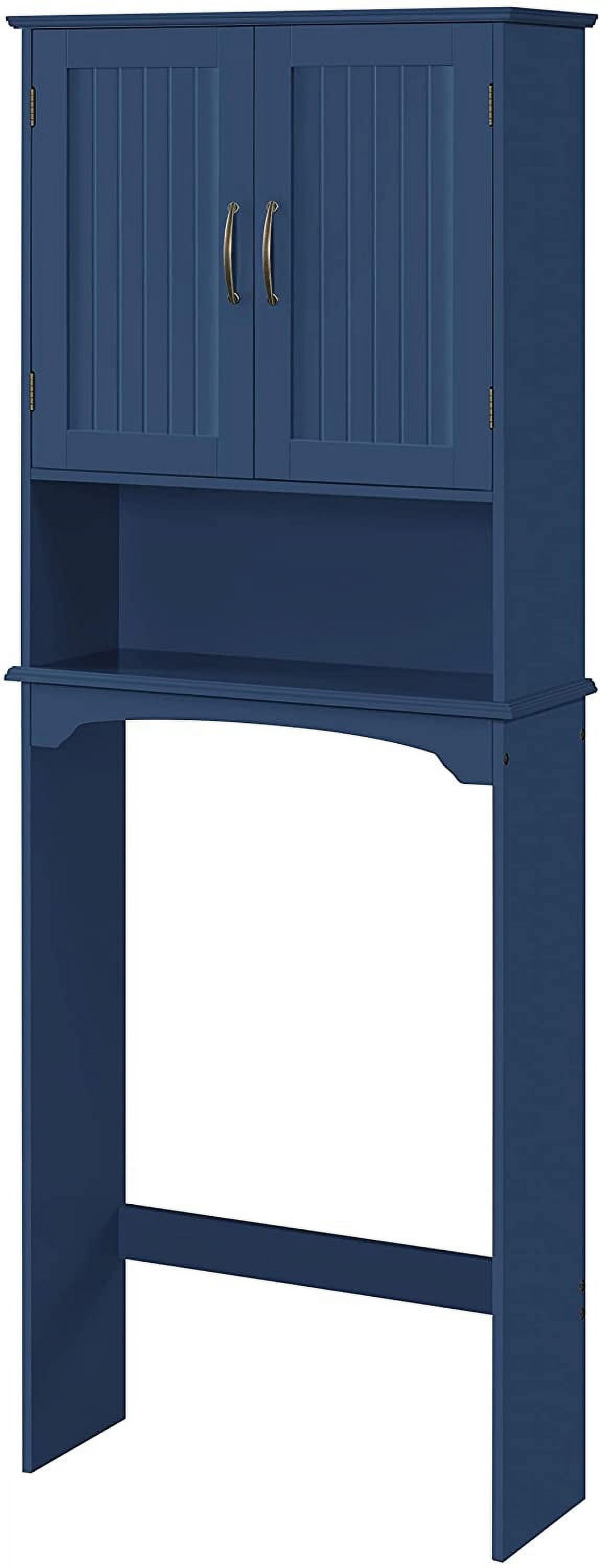 Over The Toilet Storage with 2 Doors & Adjustable Shelf, Free Standing ...
