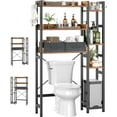 thumbnail image 1 of Over The Toilet Storage with 2 Drawers - 7 Tier Bathroom Organizer with Adjustable Shelf, Freestanding Space Saver Storage Rack Above Toilet Stand with 4 Hooks for, Restroom, Laundry, Rustic Brown, 1 of 8