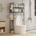 thumbnail image 1 of Over The Toilet Storage,2 Tier Bathroom Organizer Shelf,Freestanding Space Saver with Toilet Paper Holder & Hooks,Multifunctional Over The Rack,Floor-to-ceiling Bathroom Rack Storage, 1 of 7