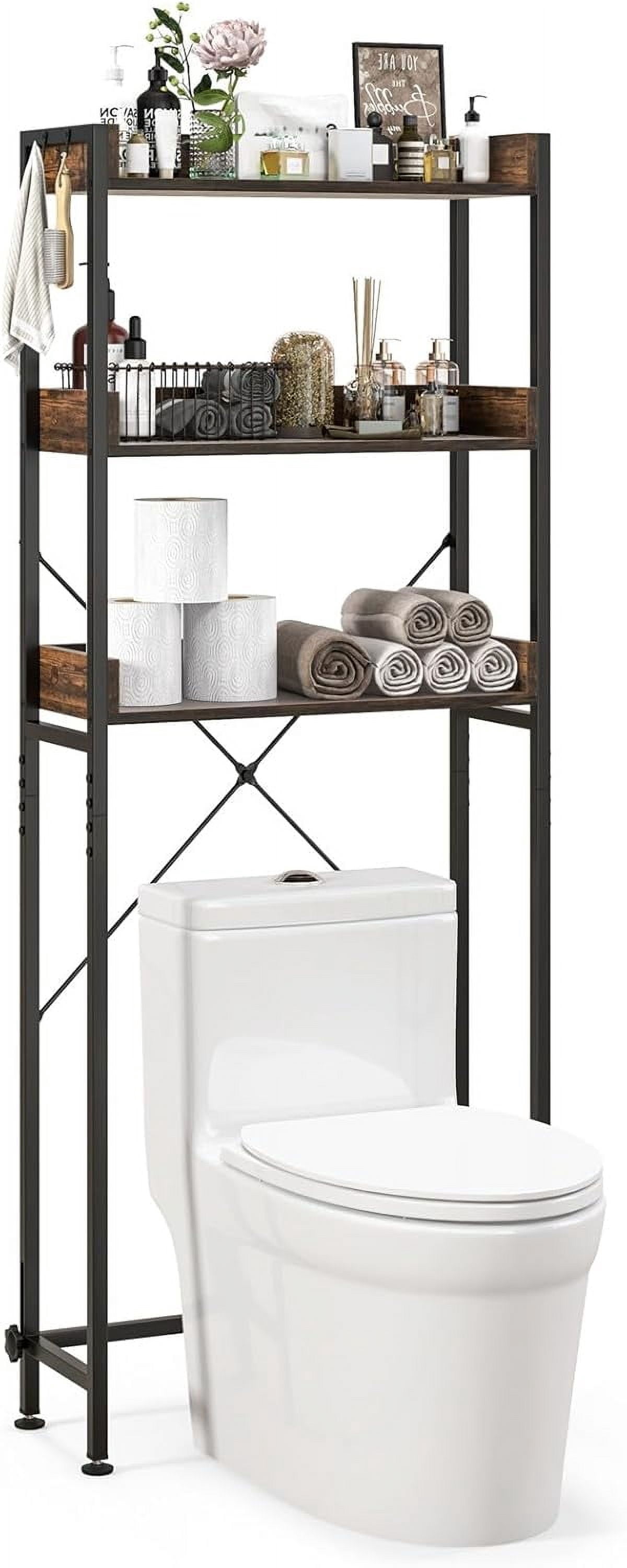Over The Toilet Storage, 3-Tier Bathroom Space Saver Organizer with 4 ...