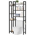 thumbnail image 1 of Over The Toilet Storage with 7-Tier Bathroom Organizer Shelf, Freestanding Space Saver with Hooks & Adjustable Feet, Storage Rack for Bathroom, Restroom, Laundry, Black, 1 of 16