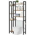 thumbnail image 1 of Over The Toilet Storage with 7-Tier Bathroom Organizer Shelf, Freestanding Space Saver with Hooks & Adjustable Feet, Storage Rack for Bathroom, Restroom, Laundry, Vintage, 1 of 8