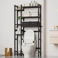 thumbnail image 1 of VigorPro Over the toilet Bamboo Bathroom Organizer with Adjustable Rack, Basket, Drawer & Waterproof Feet, 1 of 8