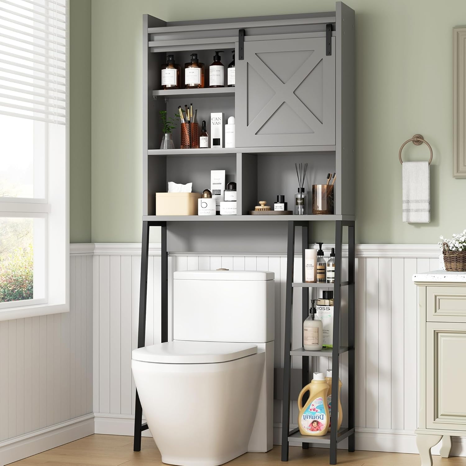 Over The Toilet Storage Cabinet, Bathroom Storage Cabient with Sliding ...