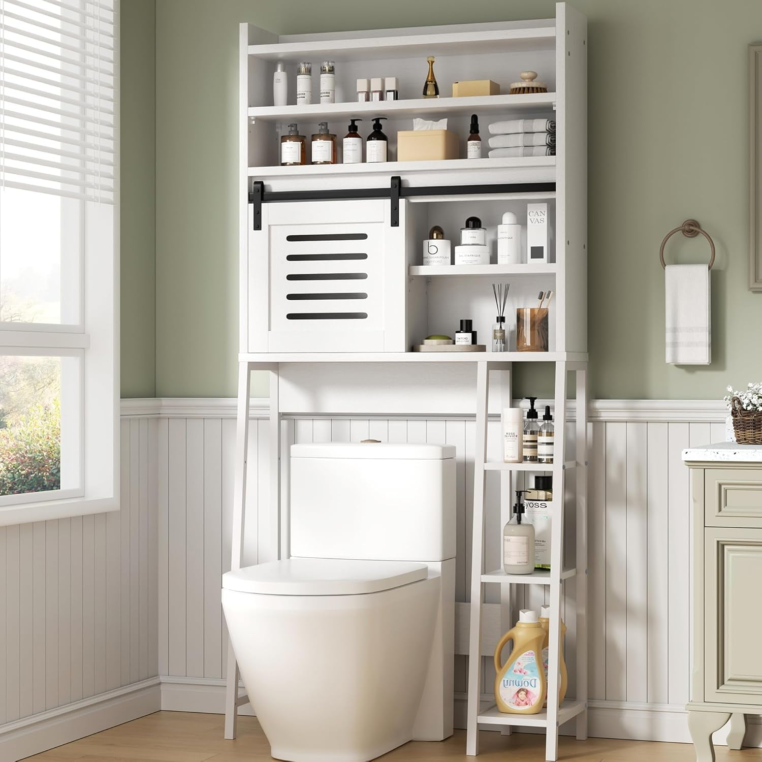 Over The Toilet Storage Cabinet, Bathroom Storage Cabient with Sliding ...
