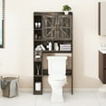 thumbnail image 1 of Over The Toilet Storage Cabinet, Farmhouse Storage Cabinet Over Toilet with 2 Barn Door & Toilet Paper Holder Stand，Home Space-Saving Toilet Rack, for Bathroom, Restroom, Laundry, 1 of 1