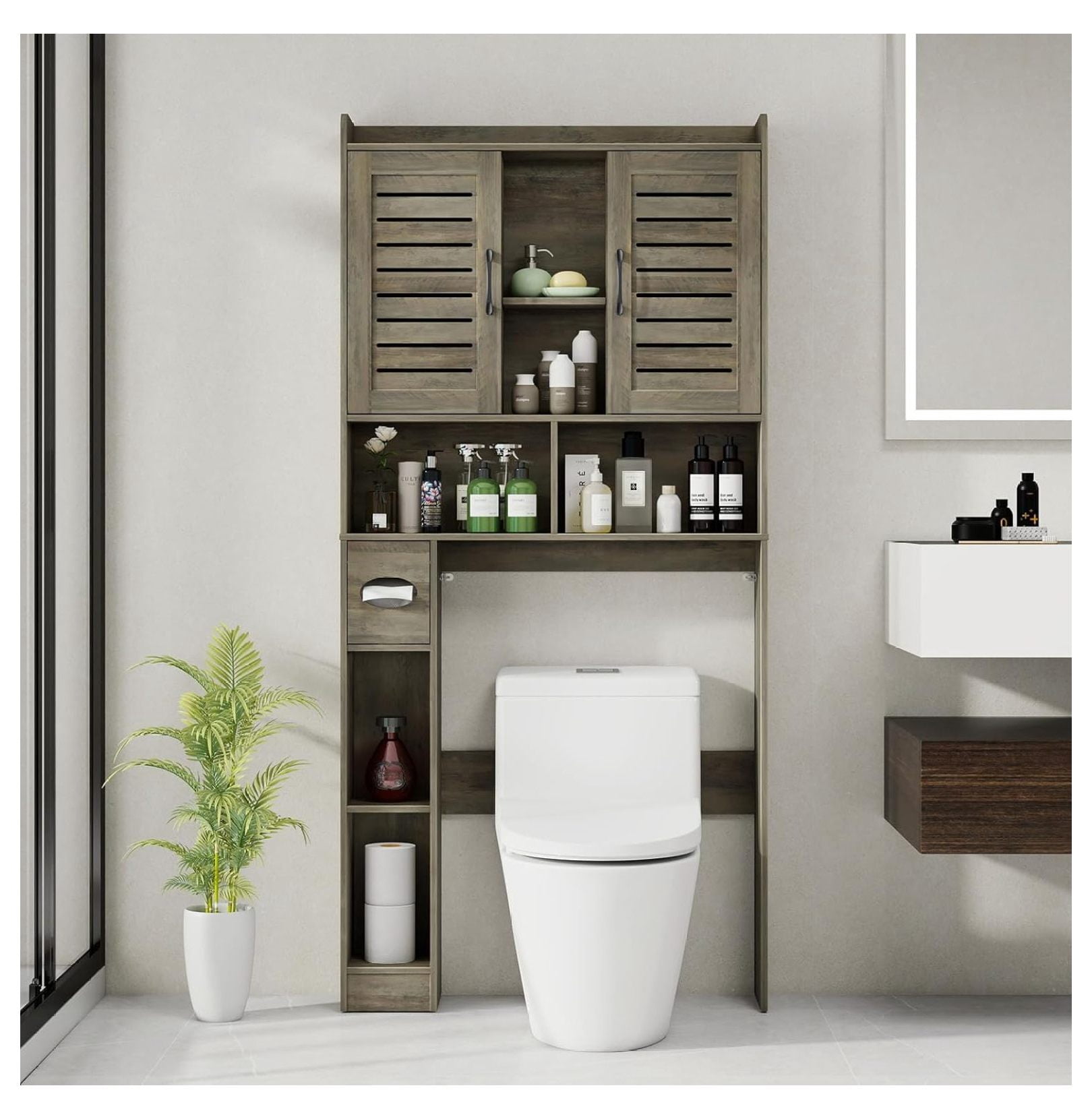 Over The Toilet Storage Cabinet, Farmhouse Storage Cabinet Over Toilet ...