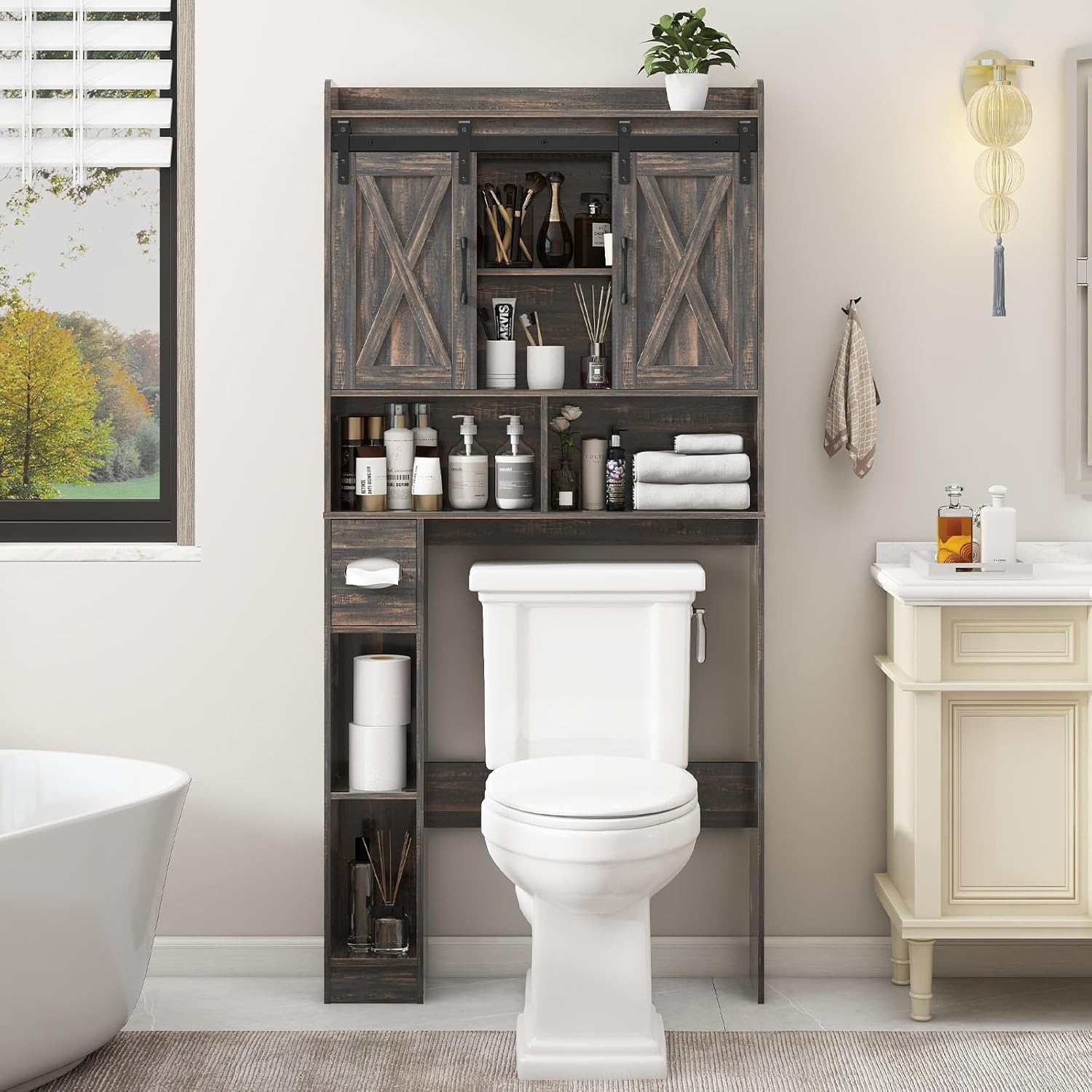 Over The Toilet Storage Cabinet, Farmhouse Storage Cabinet Over Toilet ...