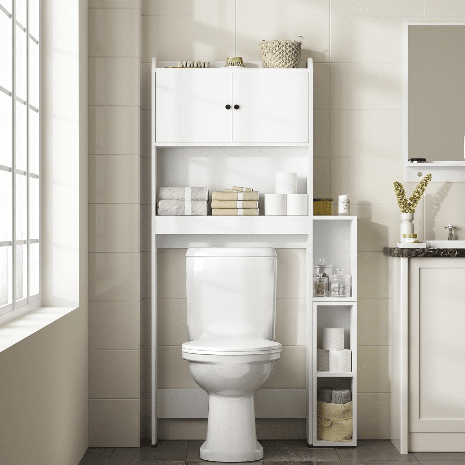 Over The Toilet Storage Cabinet Space Saver Bathroom Shelf Over Toilet ...