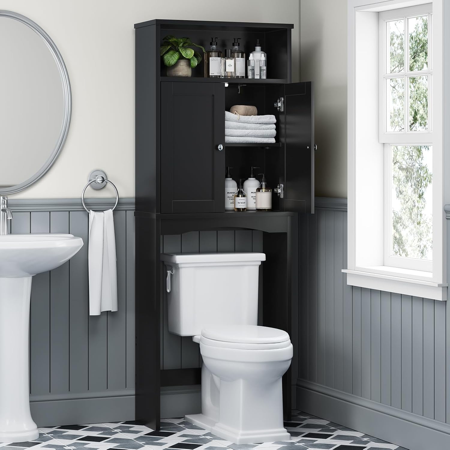 Over The Toilet Storage Cabinet, Over Toilet Bathroom Organizer with ...