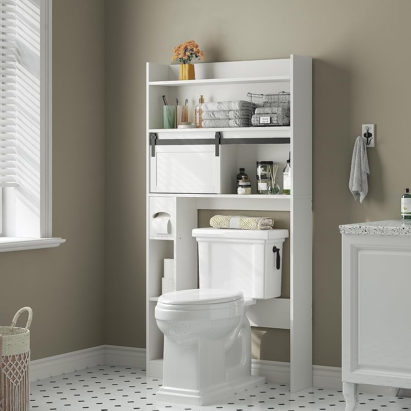 Over The Toilet Storage Cabinet with Toilet Paper Stand, Mass-Storage ...