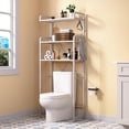 thumbnail image 1 of Over The Toilet Storage Rack with 3-Tier Bathroom Shelves, Space Saver Toilet Shelf, Bathroom Storage Organizer with Hooks for Over Toilet Storage and Shelf (White), 1 of 10