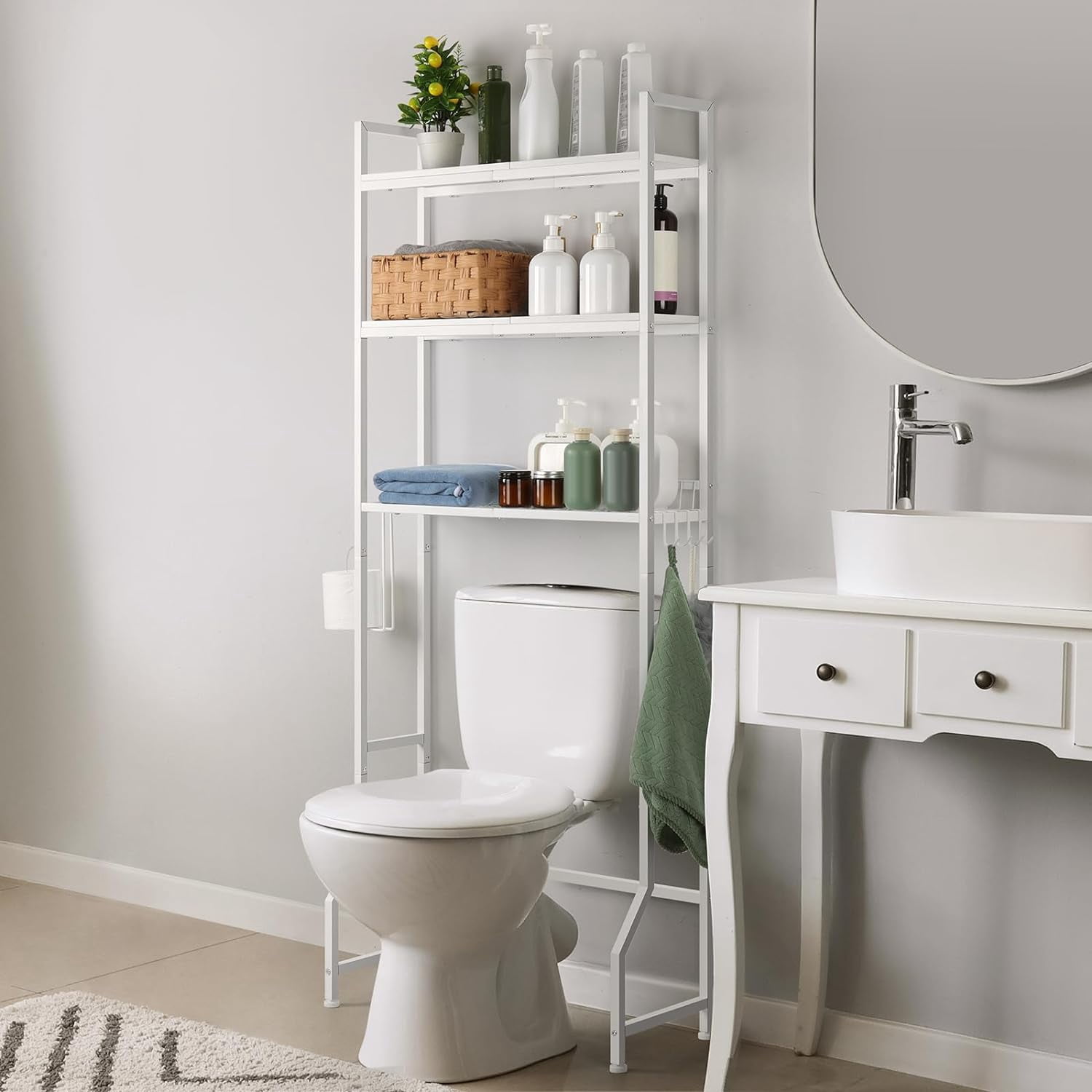 Over The Toilet Storage Rack 3 Tier Over Toilet Bathroom Organizer ...