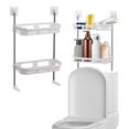 thumbnail image 1 of Over Toilet Storage Rack, Space Saving Bathroom Organizer, Self-Adhesive Installation No Drilling, Sturdy Shelf for Towels and Essentials, Compact Solution for Small Bathrooms, 1 of 7