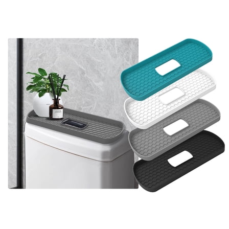 Toilet Storage Tray, Silicone Bathroom Shelf with Drainage Holes, 35x15x2cm Non-slip & Odor-resistant for Easy Cleaning, Perfect for Toilet Tank and Faucet Organization in Home Bathrooms