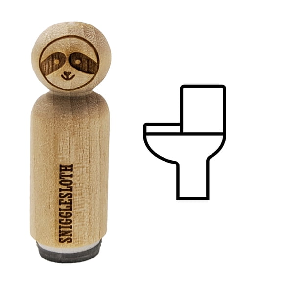 Toilet Symbol Outline Rubber Stamp for Scrapbooking Crafting Stamping - Medium 1 Inch