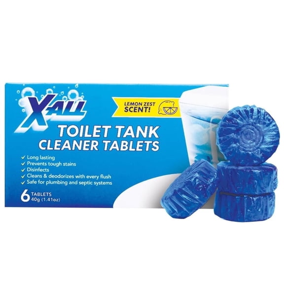 X-ALL Blue Toilet Tank Cleaner Tablets – Heavy-Duty Toilet Bowl Cleaner Tablets for Cleaning, Deodorizing - Long-Lasting Fresh Scent and Septic-Safe Stain Remover