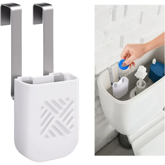 Toilet Tank Cleaning Tablet Holder, 3.7'' x 2.9'' x 0.7'' Toilet Tank Bleach Tablet Bracket, Hanging Toilets Bowl Cleaner Carrier for Preventing Dissolved Residue From Polluting Water Tanks
