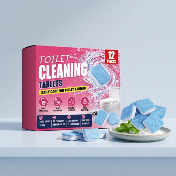 Toilet Tank Cleaning Tablets Long Lasting Fresh 12 Pack for Reducing Stains and Buildup in Toilet Bowls