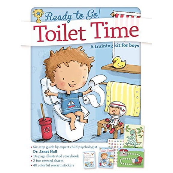 Pre-Owned Toilet Time: A Training Kit for Boys: Potty Training for Toddlers in 6 Easy Steps! (Kit With Book and Sticker Charts for Learning to Use the Toilet) (R... (Unknown) 0764167278 9780764167270