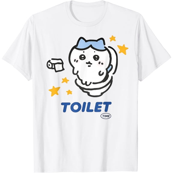 Toilet Time Chikawa T-Shirt WHITE Unisex S-5XL Hot Trending Shirt, Vintage Birthday Gift
