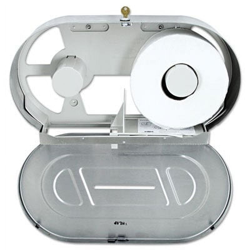 Satin-Finish Stainless Steel Jumbo Toilet Tissue 2 Roll Dispenser