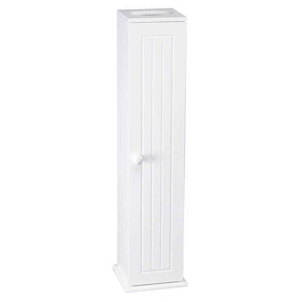 White MDF Rectangular Toilet Tissue Tower with Adjustable Shelves