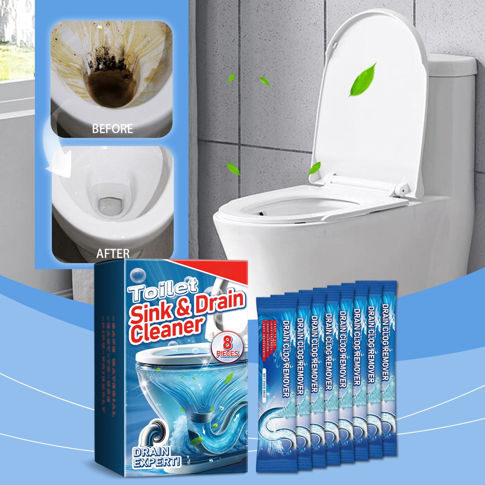 Toilet Unclogging And Cleaning Powder Toilet Restoration Fabric