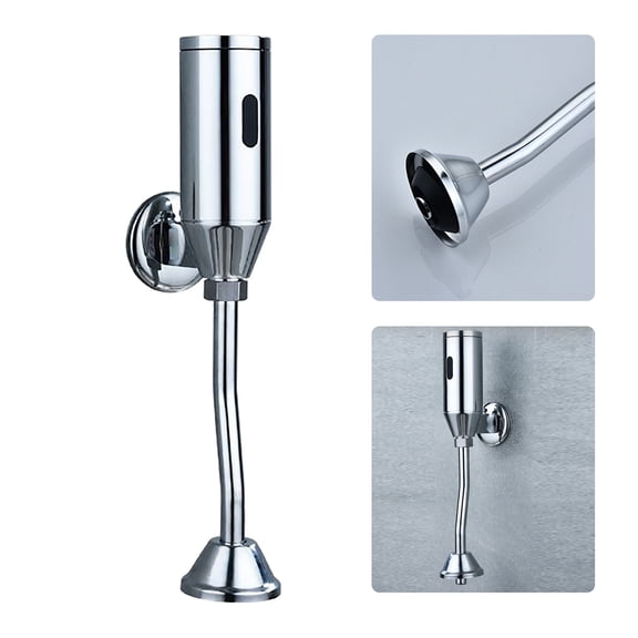 Toilet Urinal Flush Valves Touchless Brass Automatic Sensor Flush Valves Chromed 2.36*13.19inch for Restaurants, Shopping Malls, Airports