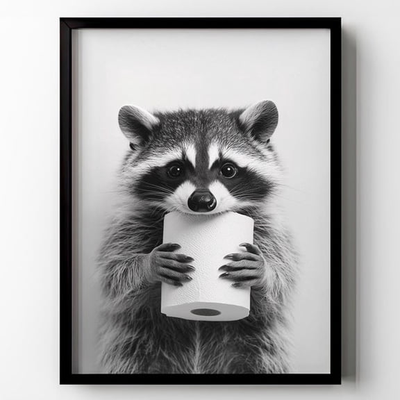 Toilet Wall Art Animal Printable Bathroom Wall Decor Lover Restroom Poster, Unframed Paper Poster 8x10in