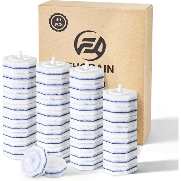 Toilet Wand Refills for Clorox, 40 Pack Disposable Toilet Brush with Rich Foaming, Extra Thick Refill Heads, Strong Disinfecting & Deep Cleaning Power, Toilet Bowl Cleaner