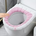 thumbnail image 1 of Toilet Warmer Seat Cover Clearance, Household Universal Toilet Seat Thickened With Handle Winter Toilet Ring Washable Sets Wear Knitted Toilet Seat, 1 of 7