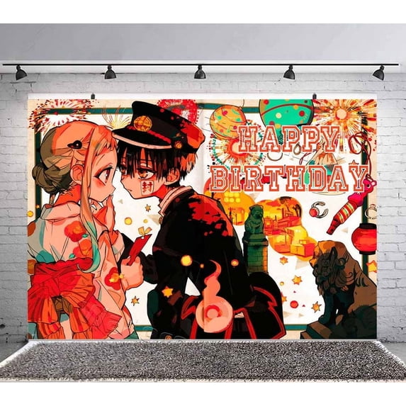 Toilet bound hanako kun Backdrop Banner Party Supplies Poster Movie Theme Background for Photography Kids Birthday Decorations
