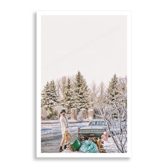 Toilet's Full National Lampoons Christmas Vacation Cousin Eddie RV Scene Poster Funny Holiday Wall Art 11x17 | Shi***rs Full Quote Print Jesse Johnson Illustration