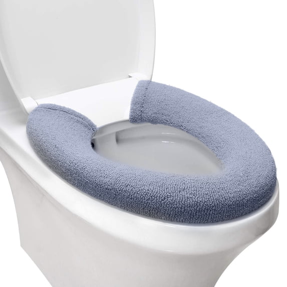 Toilet seat cover, fixed stretchable washable fiber cloth toilet seat cover, easy to install and clean