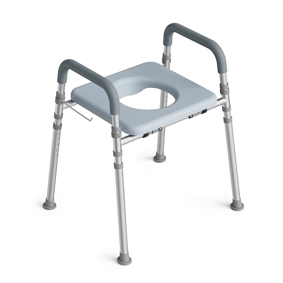 Loyoda Toilet Seat Risers for Seniors, 350 lbs Capacity, Adjustable Height and Width for Pregnant and Disabled (Gray)