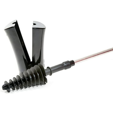 ToiletShroom Plunger with Stainless Steel Handle and Caddy Holder, 2 Piece