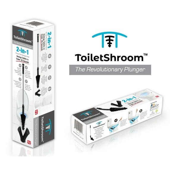 ToiletShroom Toilet Plunger Dredger, Black