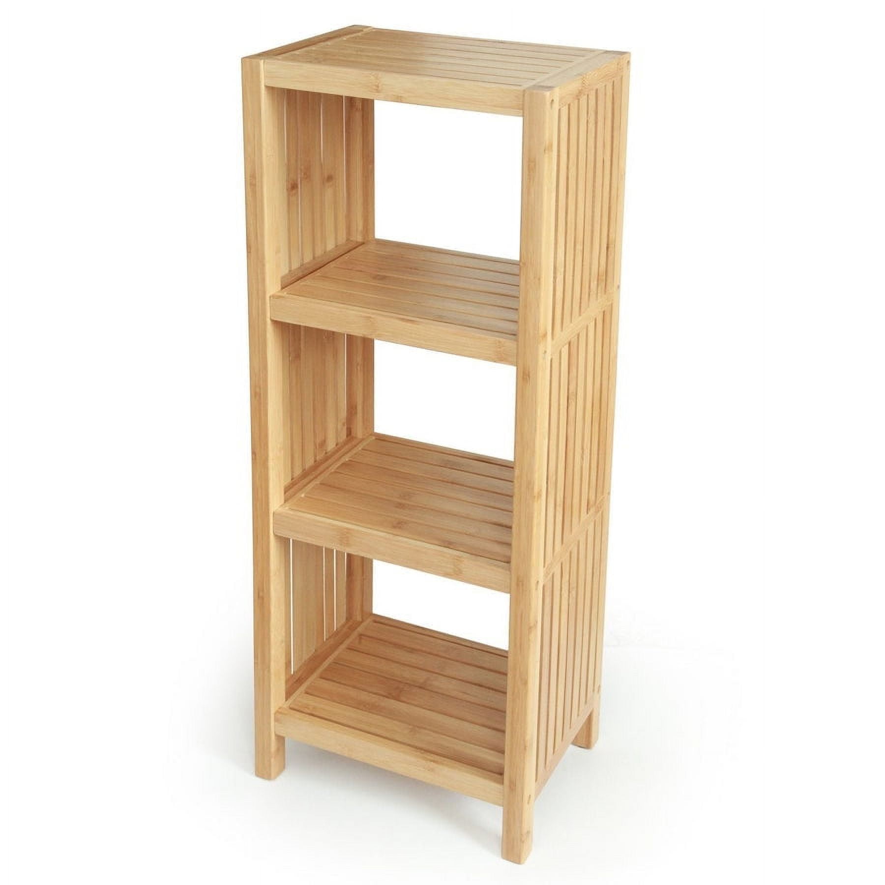 Natural Bamboo 4-Tier Freestanding Storage Shelf