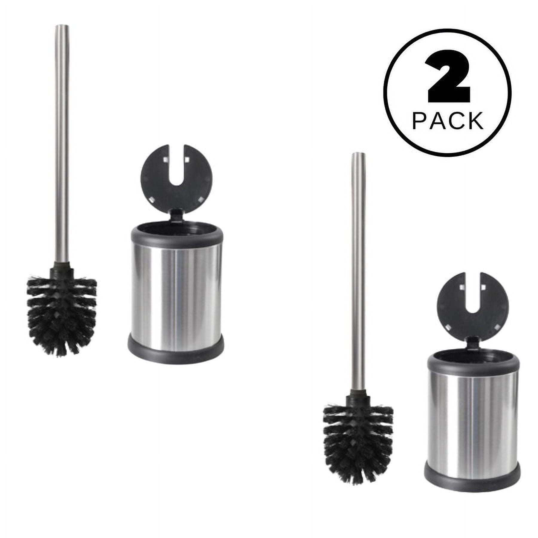 ToiletTree Products Toilet Scrubber Brush with Holder Set, Stainless Steel, Chrome 2-Pack