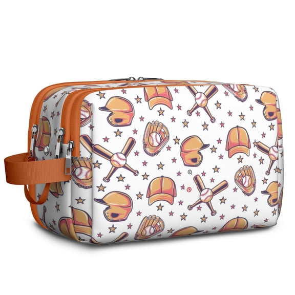 Toiletries Bag,Baseball Hats Pattern Mens Womens Toiletry Bag Bathroom Bag,Waterproof Toiletry Travel Bag Dopp Kit Shaving Bag 11x6.3x5.1 Inch